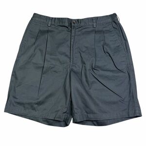 Haggar Generations Gray Double Pleated Elastic Waist 100% Cotton Shorts - 36